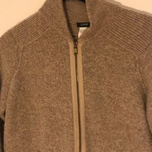 J Crew metallic merino wool bomber jacket